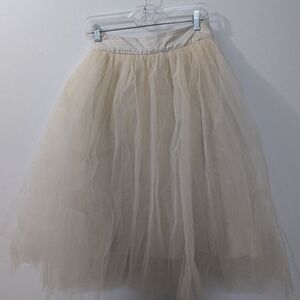 Shabby Apple Tulle Skirt Cream/Ivory, Women's 0/2